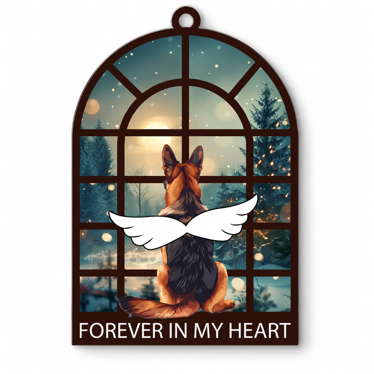 German Shepherd Christmas Ornament, Angel Memorial Keepsake for Dog Owners, Pet Loss Remembrance Tree Decor