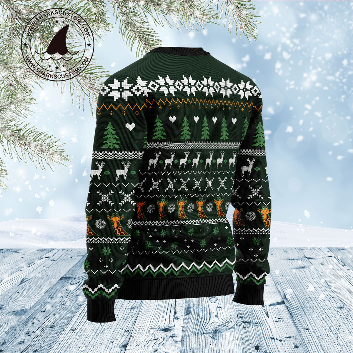 Giraffe Holiday Ugly Christmas Sweater | Holiday Gift for Giraffe Lovers | Festive Party Top for Giraffe Lovers