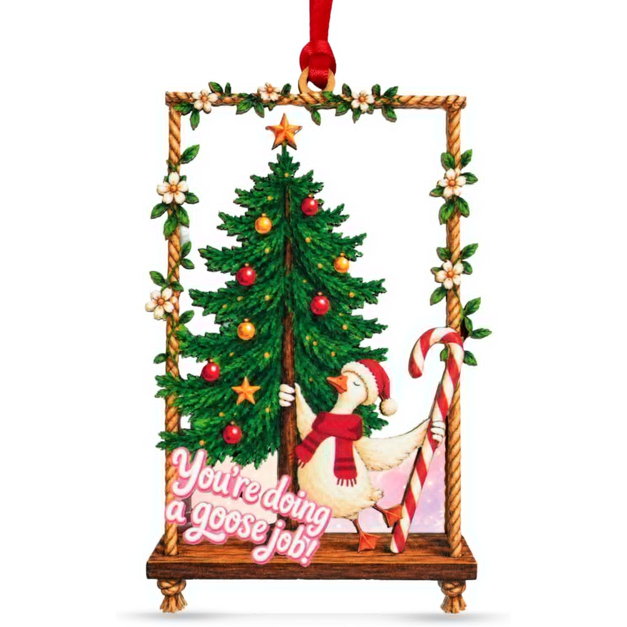 Goose Christmas Ornament 2026, Goose Christmas Ornament for Christmas Tree, Funny Silly Goose Christmas Ornament