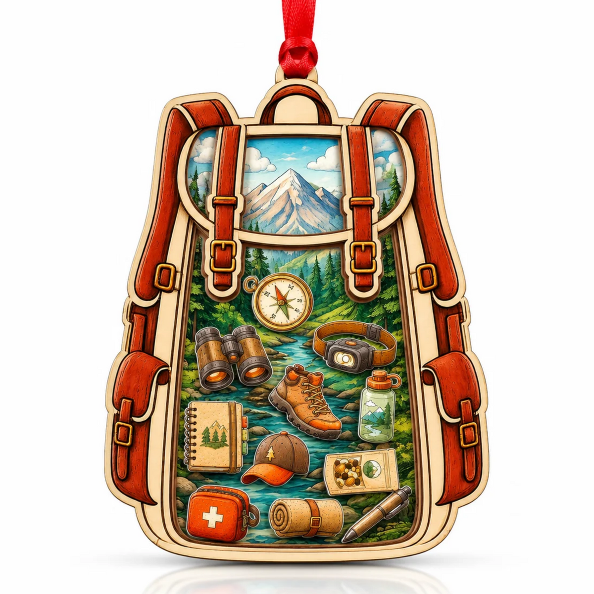 Hiking Shaker Christmas Ornament 2026, Hiking Ornaments for Christmas Tree 2026, Outdoor Adventure, Hiker Gifts