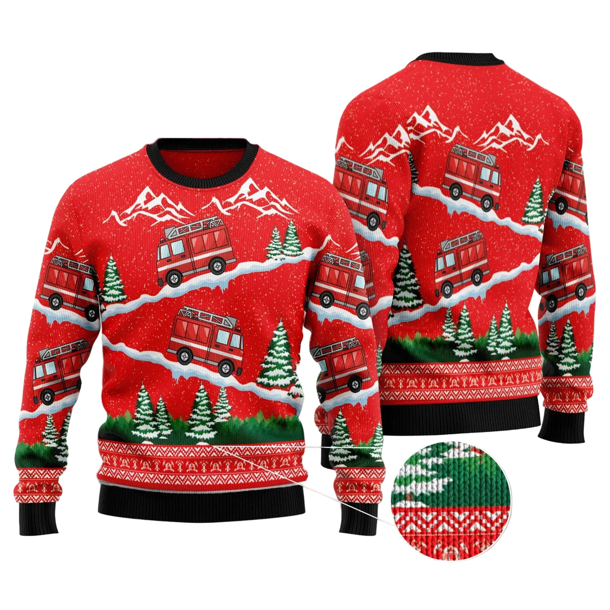 Firefighter Pride Ugly Christmas Sweater, Firefighter Hero Holiday Pullover for Firefighters and First Responders