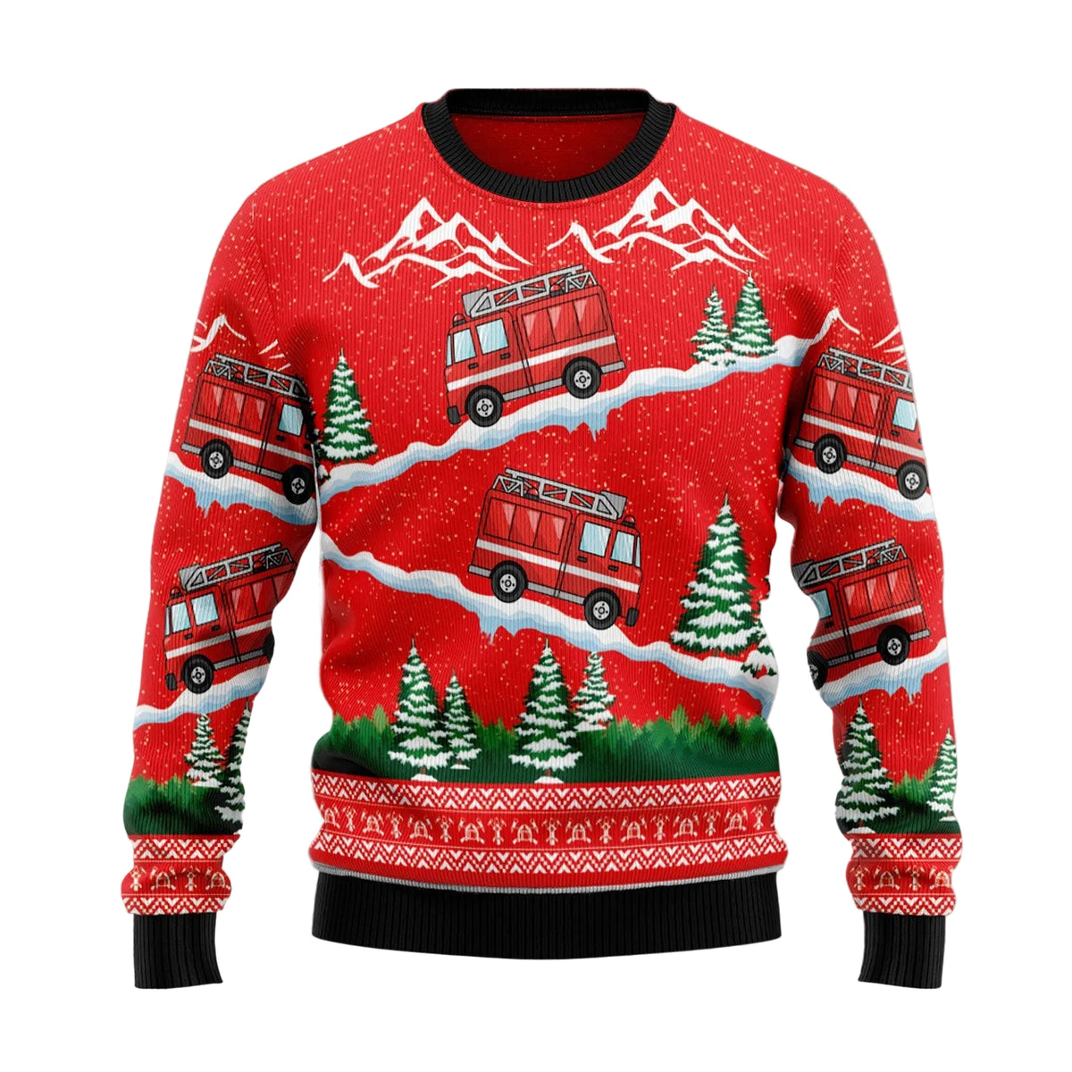 Firefighter Pride Ugly Christmas Sweater, Firefighter Hero Holiday Pullover for Firefighters and First Responders