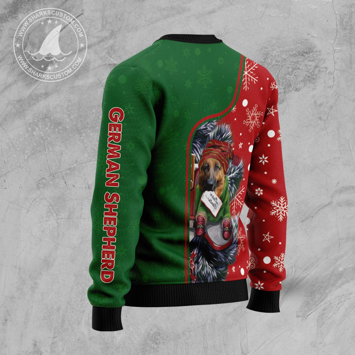 German Shepherd Merry Christmas Ugly Christmas Sweater | Unisex Seasonal Gift Idea | Holiday Group Photo Outfit