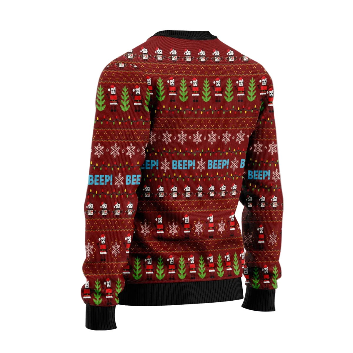 Robot Santa Ugly Christmas Sweater, Sci Fi Santa Robot Print for Men and Women, Festive Christmas Party Outfit