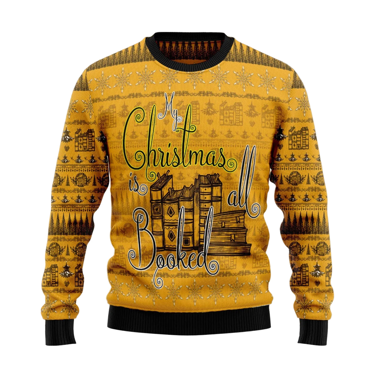 My Christmas Is All Booked Ugly Christmas Sweater, Book Lover Christmas Holiday Party Look, Fun Christmas Gift