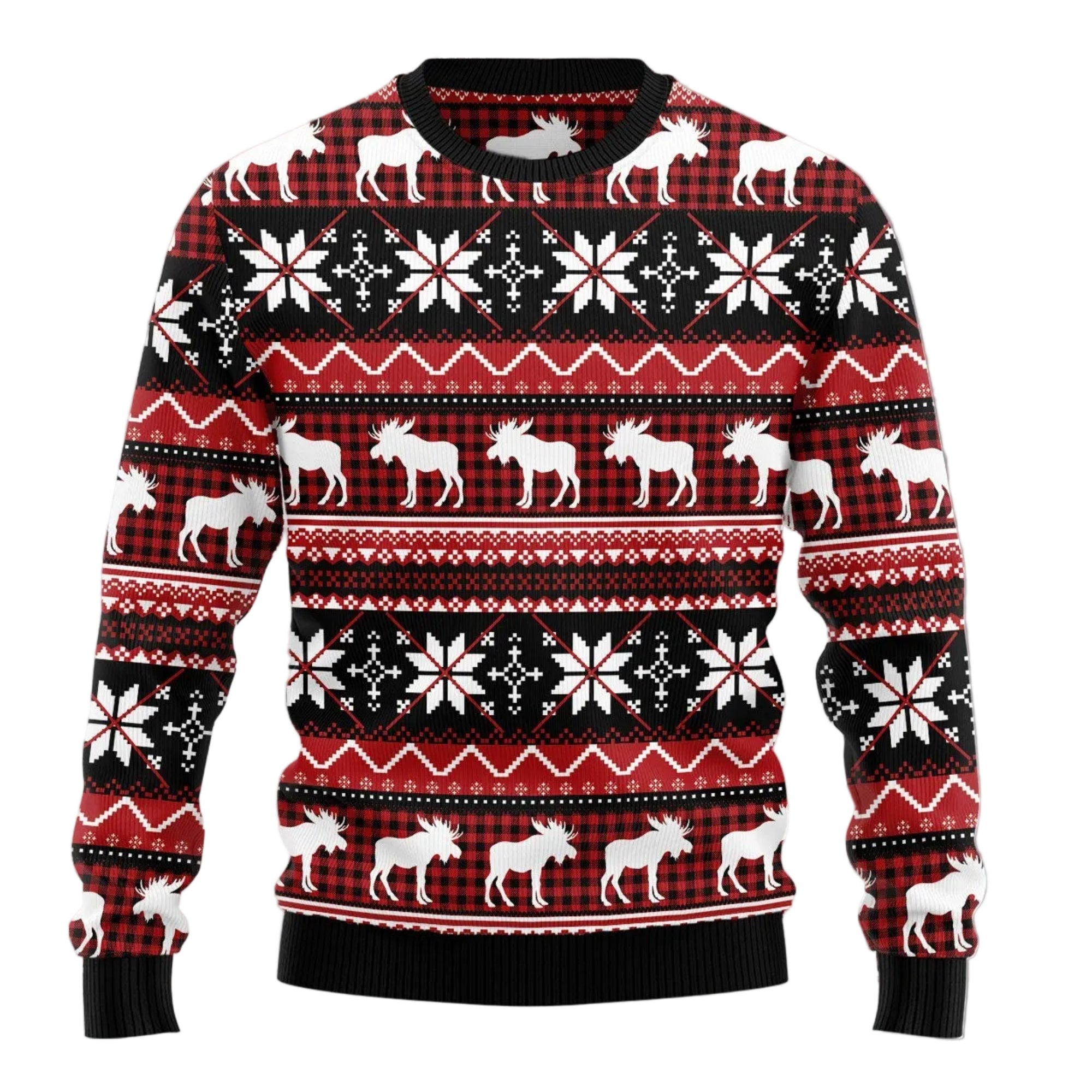 Merry Christmoose Ugly Christmas Sweater, Unisex Holiday Party Outfit, Xmas Gift for Moose and Wildlife Lovers