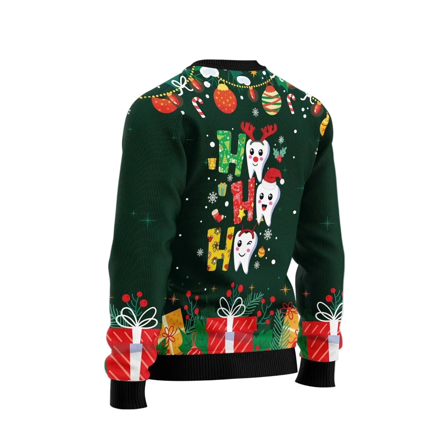 Ho Ho Ho Teeth Christmas Ugly Christmas Sweater, Unisex Holiday Party Outfit, Gift for Dentists and Dental Teams