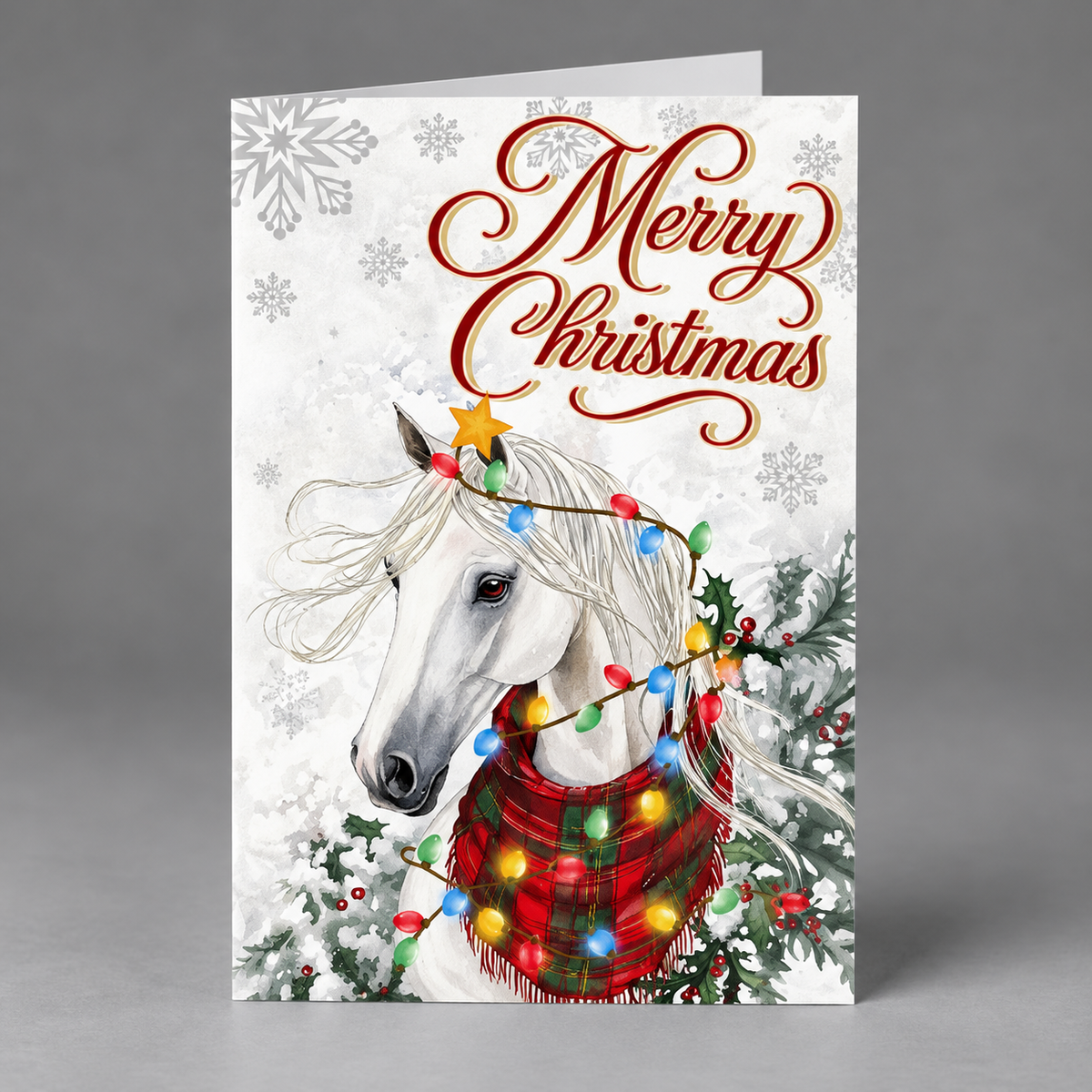 Horse Christmas Cards with Envelopes – Festive Equestrian Holiday Greetings for Family and Friends