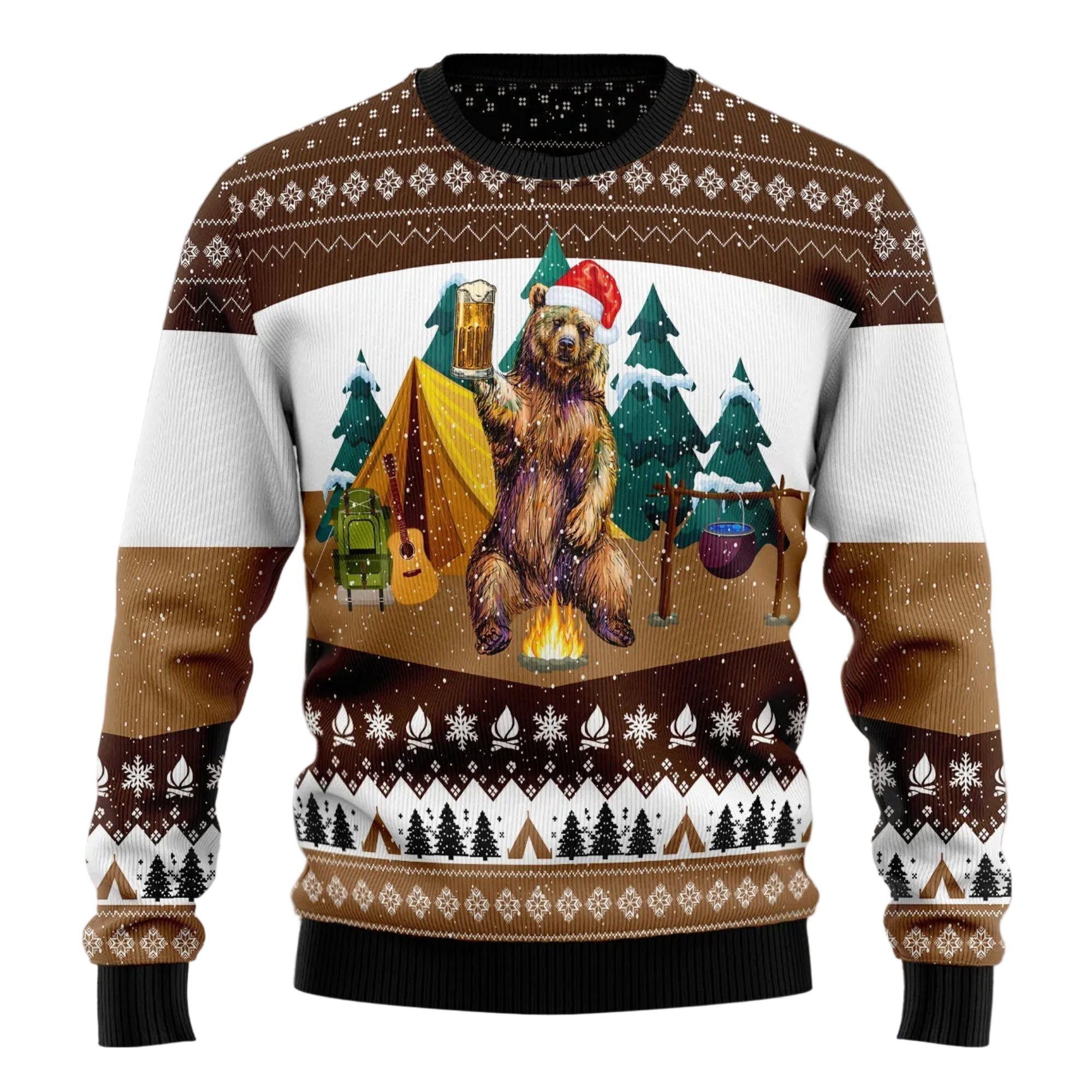 I Hate People Bear Ugly Christmas Sweater, Unisex Holiday Party Outfit, Gift for Bear and Sarcastic Quote Fans