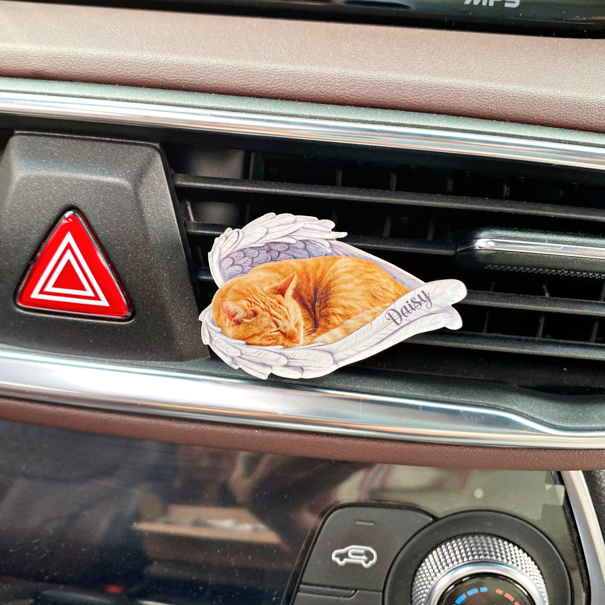 Custom Pet&#39;s Photo Angel Wings Pet Memorial Car Vent Clip