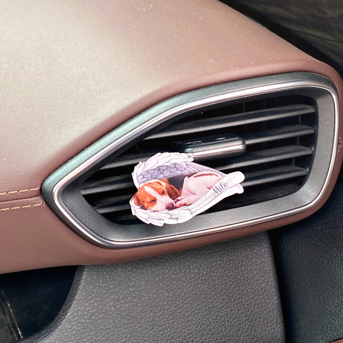 Custom Pet&#39;s Photo Angel Wings Pet Memorial Car Vent Clip