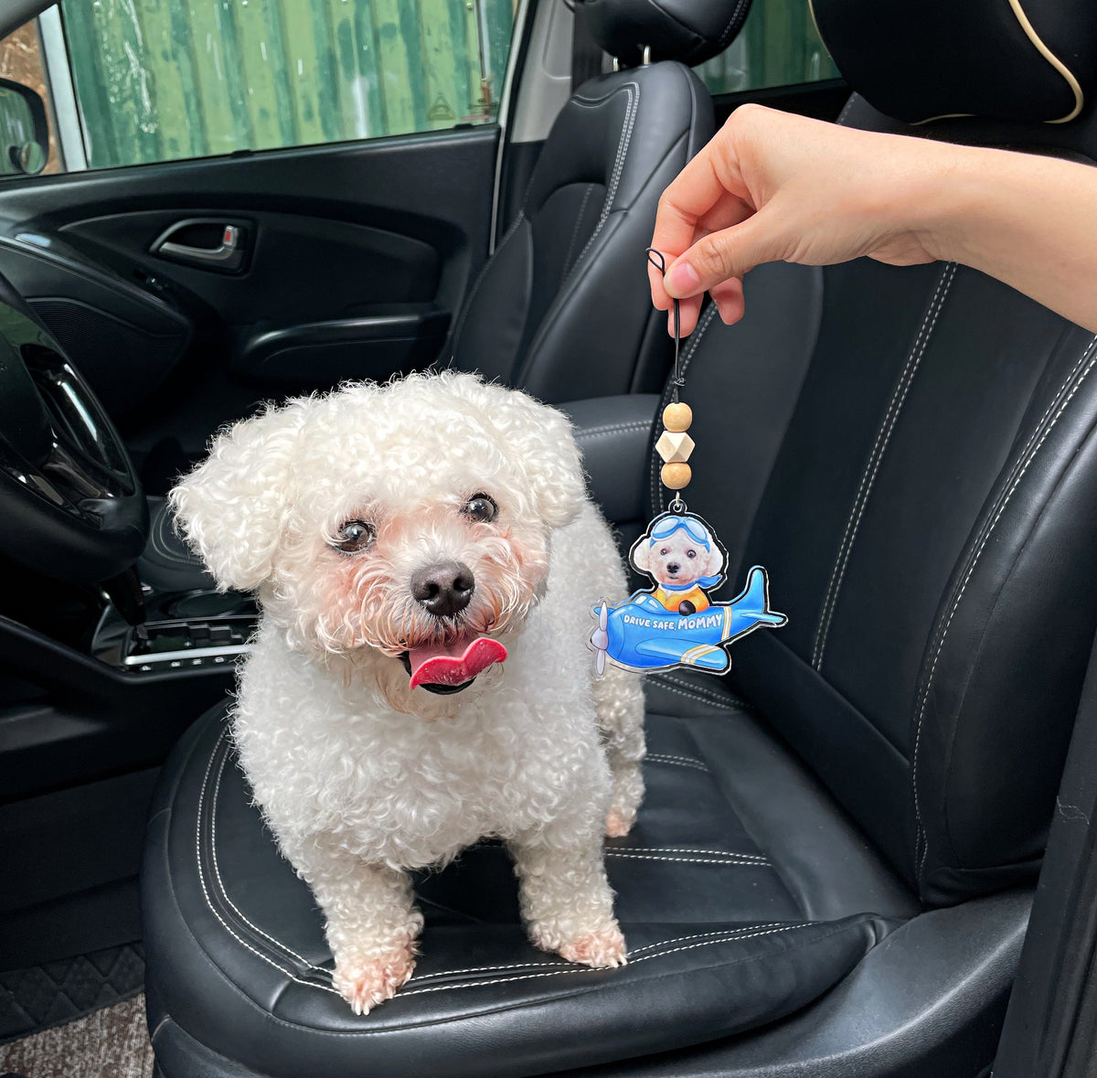 Custom Dog Pilot Baby Pilot Photo Car Ornament - Custom Dog Baby Plane Car Charm, Car Hanger
