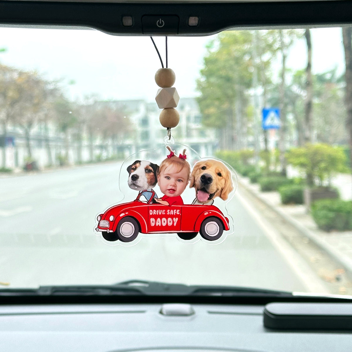 Custom Photo Funny Pet Kid Car Ornament, Car Hanger, Car Charm