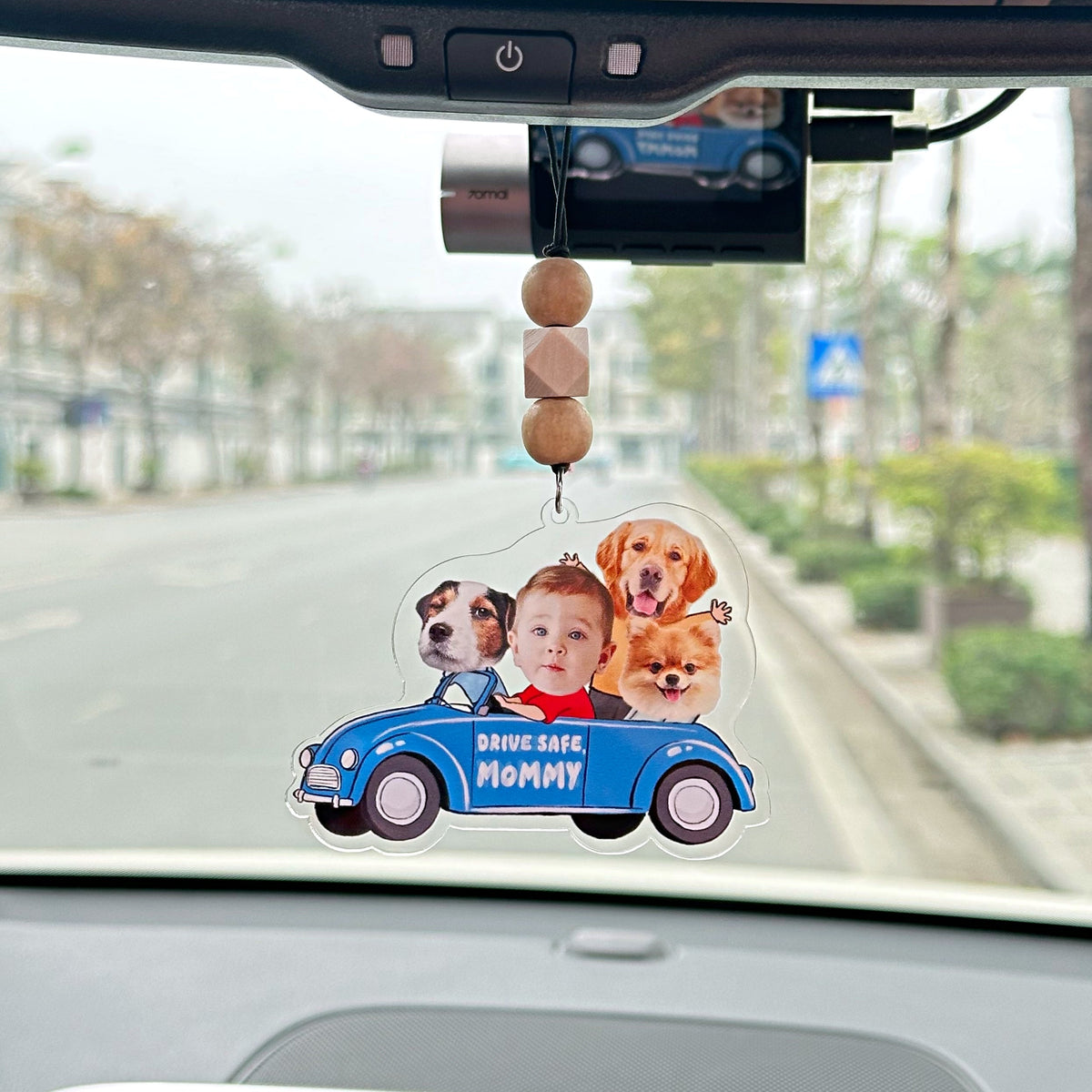 Custom Photo Funny Pet Kid Car Ornament, Car Hanger, Car Charm