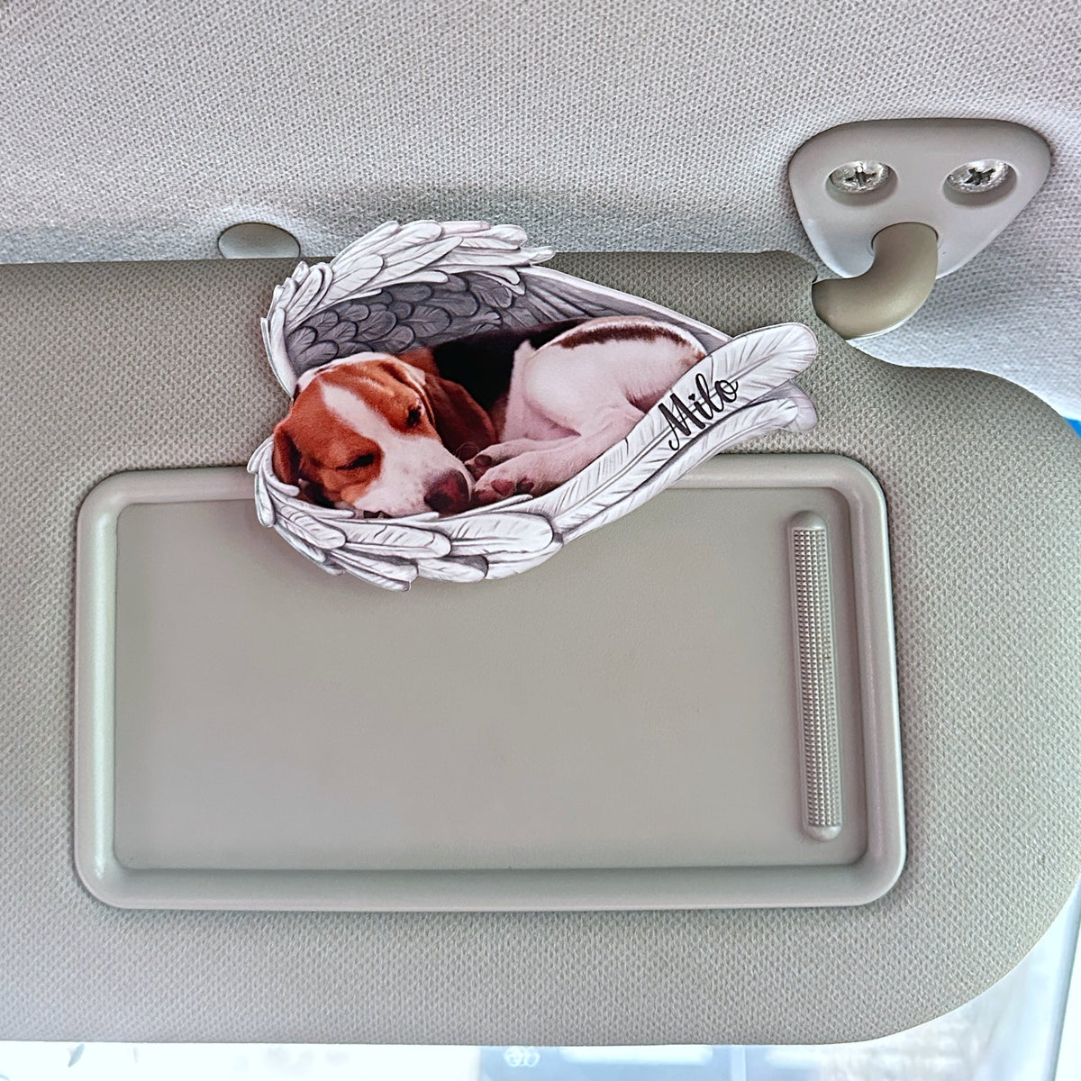 Custom Angel Wings Pet Memorial Car Visor Clip