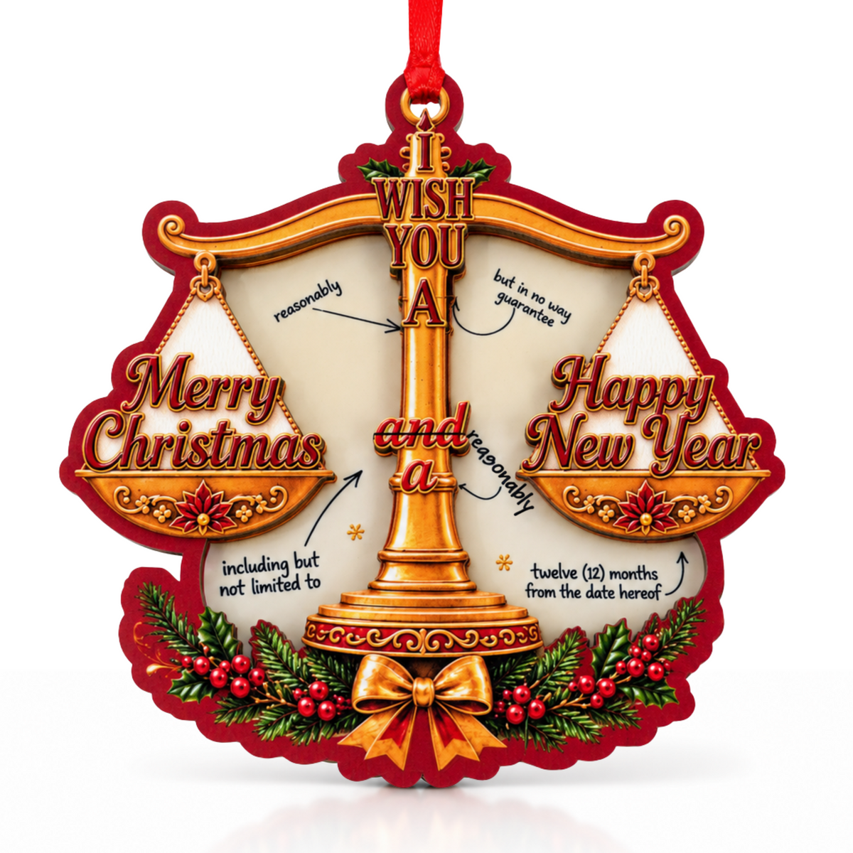 Lawyer Christmas Ornament 2026, Lawyer Christmas Ornament for Christmas Tree, Wood & Acrylic Gift, Holiday Tree Decor
