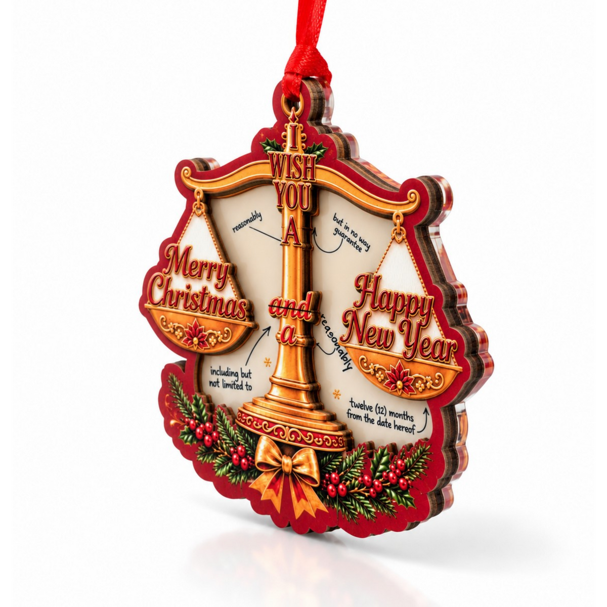 Lawyer Christmas Ornament 2026, Lawyer Christmas Ornament for Christmas Tree, Wood & Acrylic Gift, Holiday Tree Decor