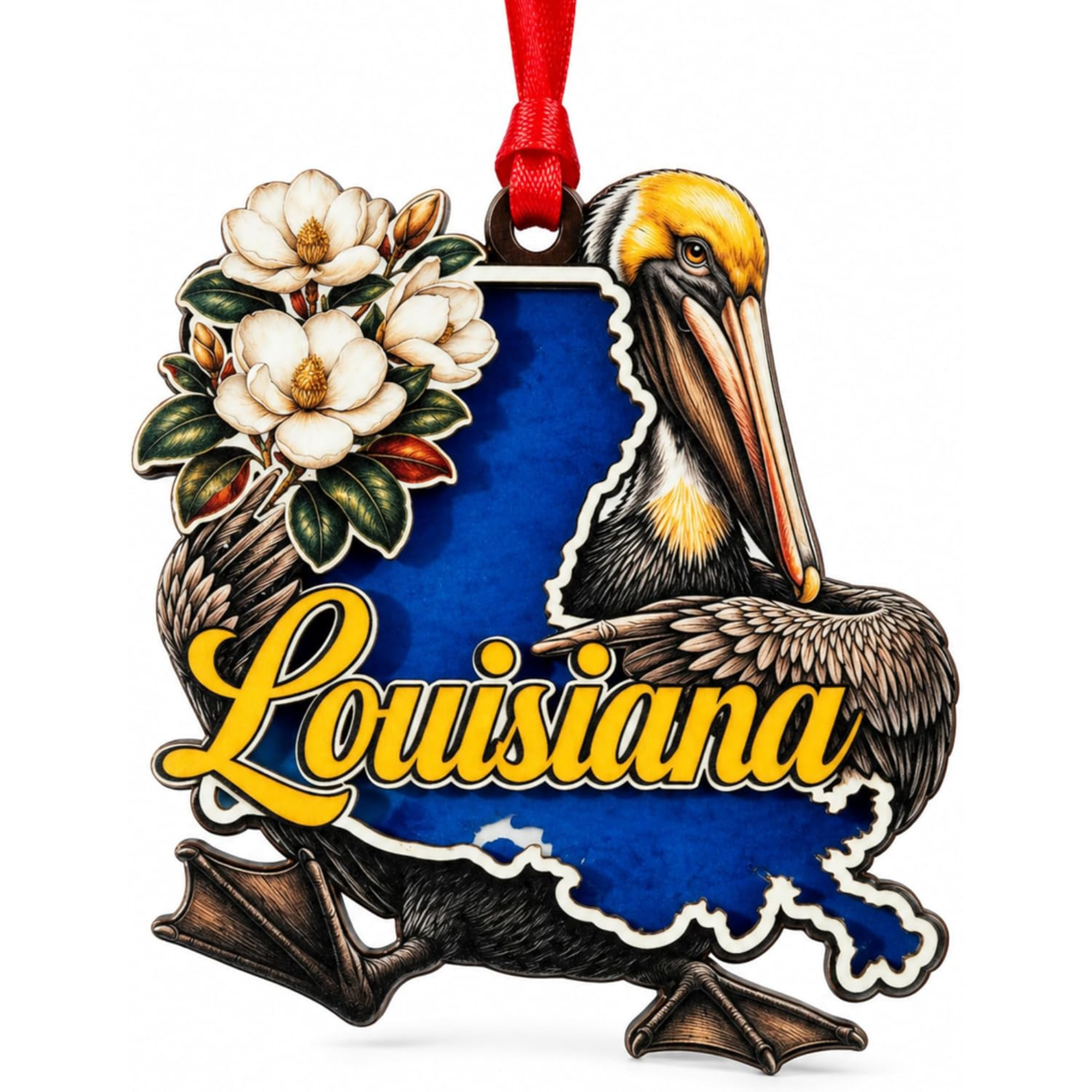 Louisiana Christmas Ornaments 2026, Louisiana Ornament for Christmas Tree 2026, Wood & Acrylic Gift, Holiday Tree Decor