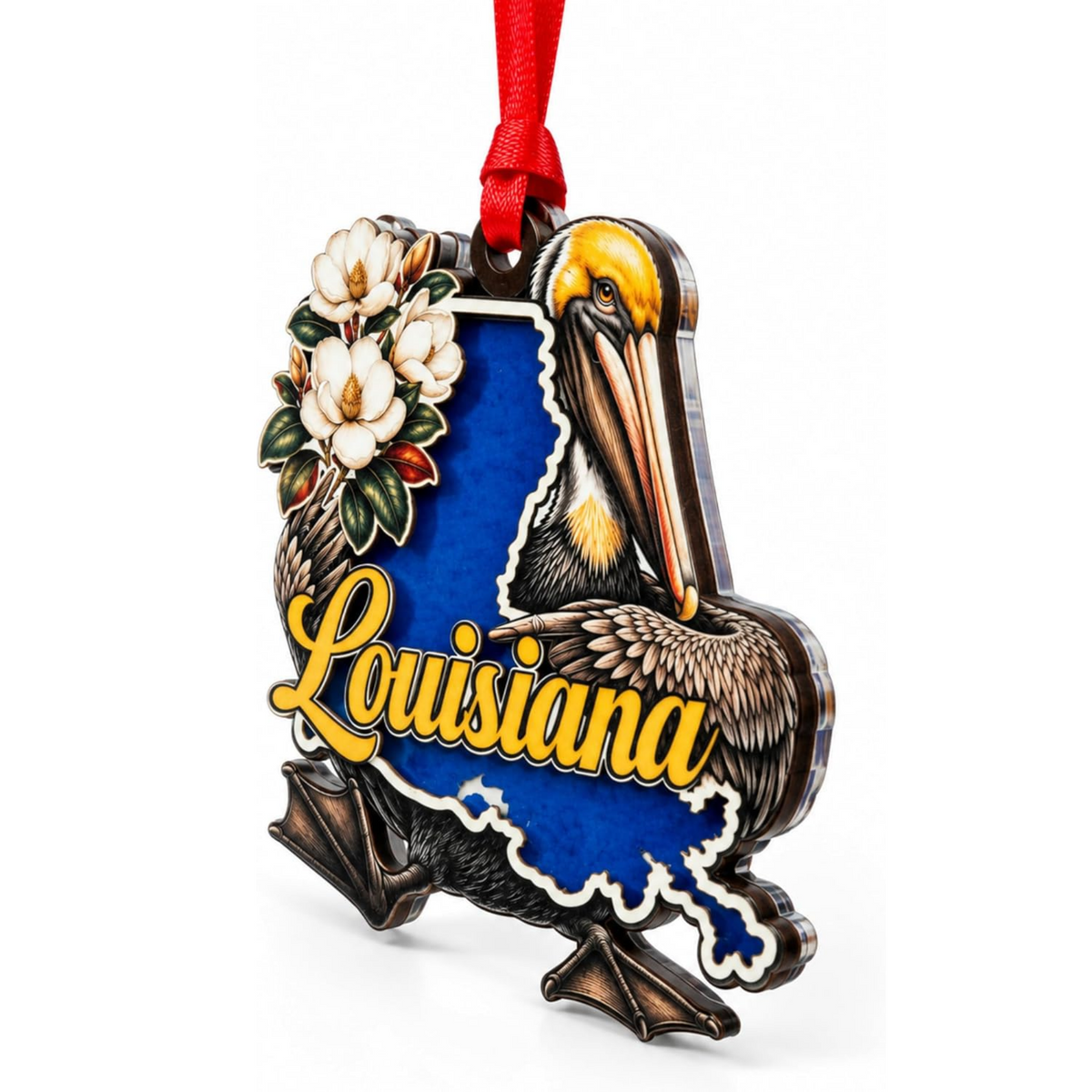 Louisiana Christmas Ornaments 2026, Louisiana Ornament for Christmas Tree 2026, Wood & Acrylic Gift, Holiday Tree Decor