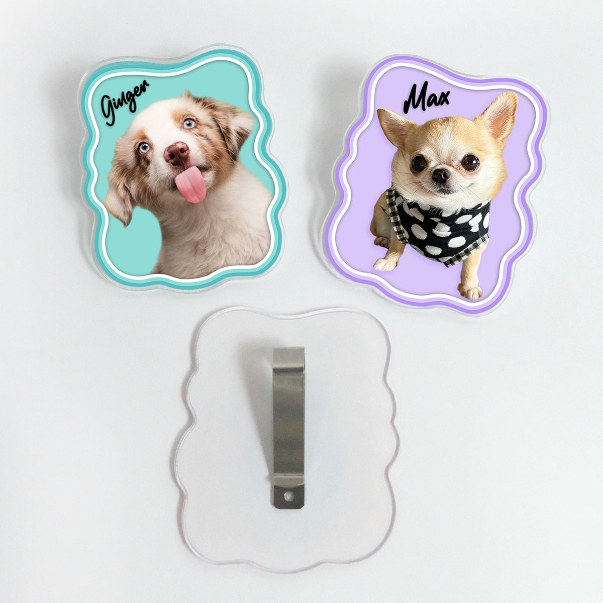 Pet Photo Boho Style Car Visor Clip