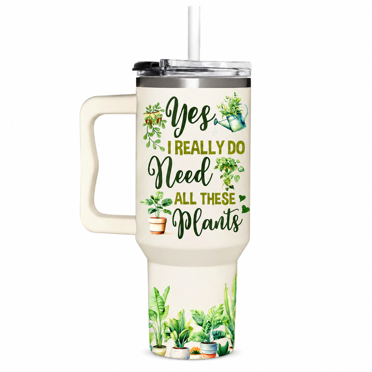 AT2Z GLOBAL Gardening Gifts For Women - Gifts For Gardeners Woman - Christmas, Birthday, Mothers Day Gift For Gardeners, Plant Lady Gift - 40Oz Tumbler With Handle & Straw