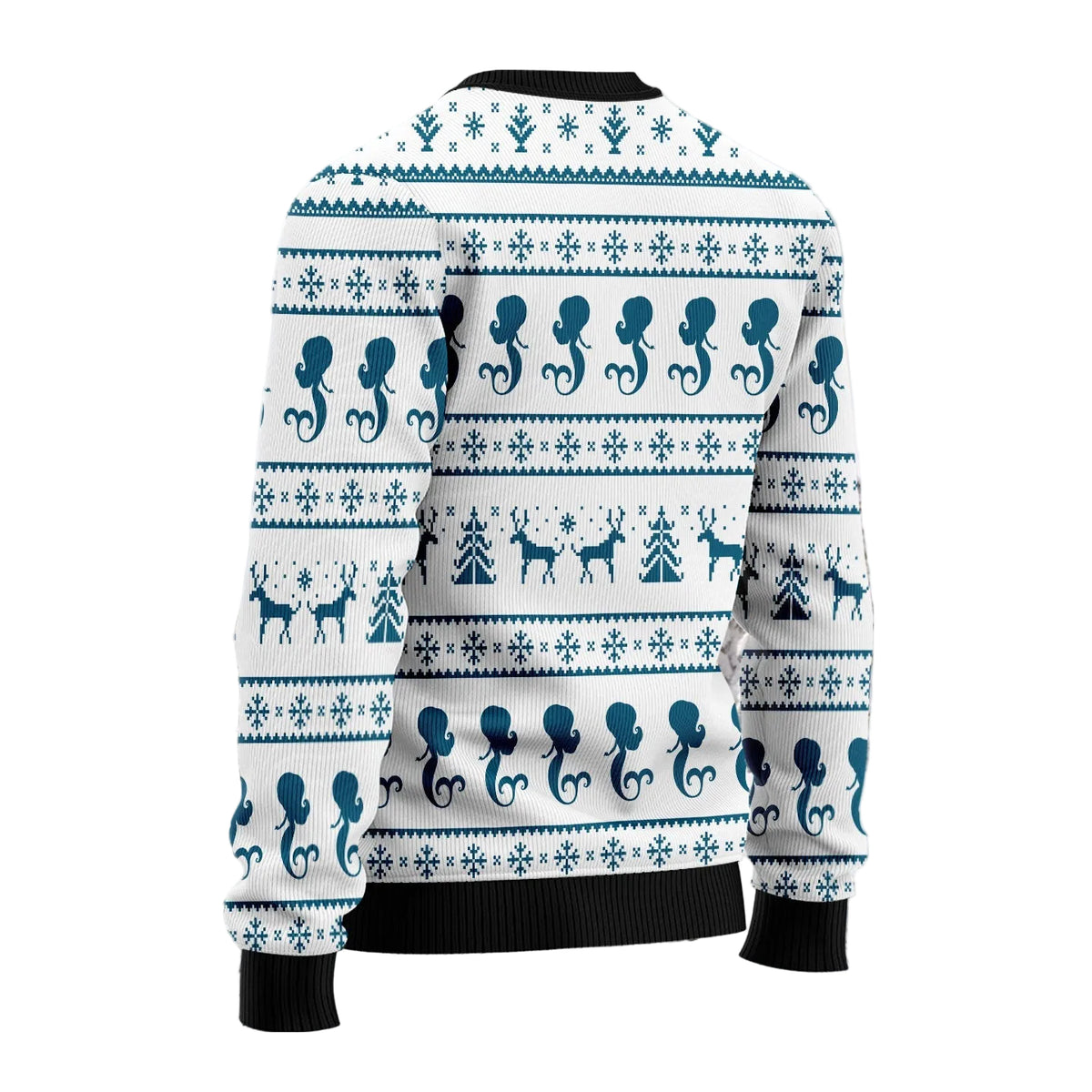 Mermaid Wishes Ugly Christmas Sweater, Fantasy Mermaid Art Holiday Pullover for Mermaid Lovers and Ocean Fans