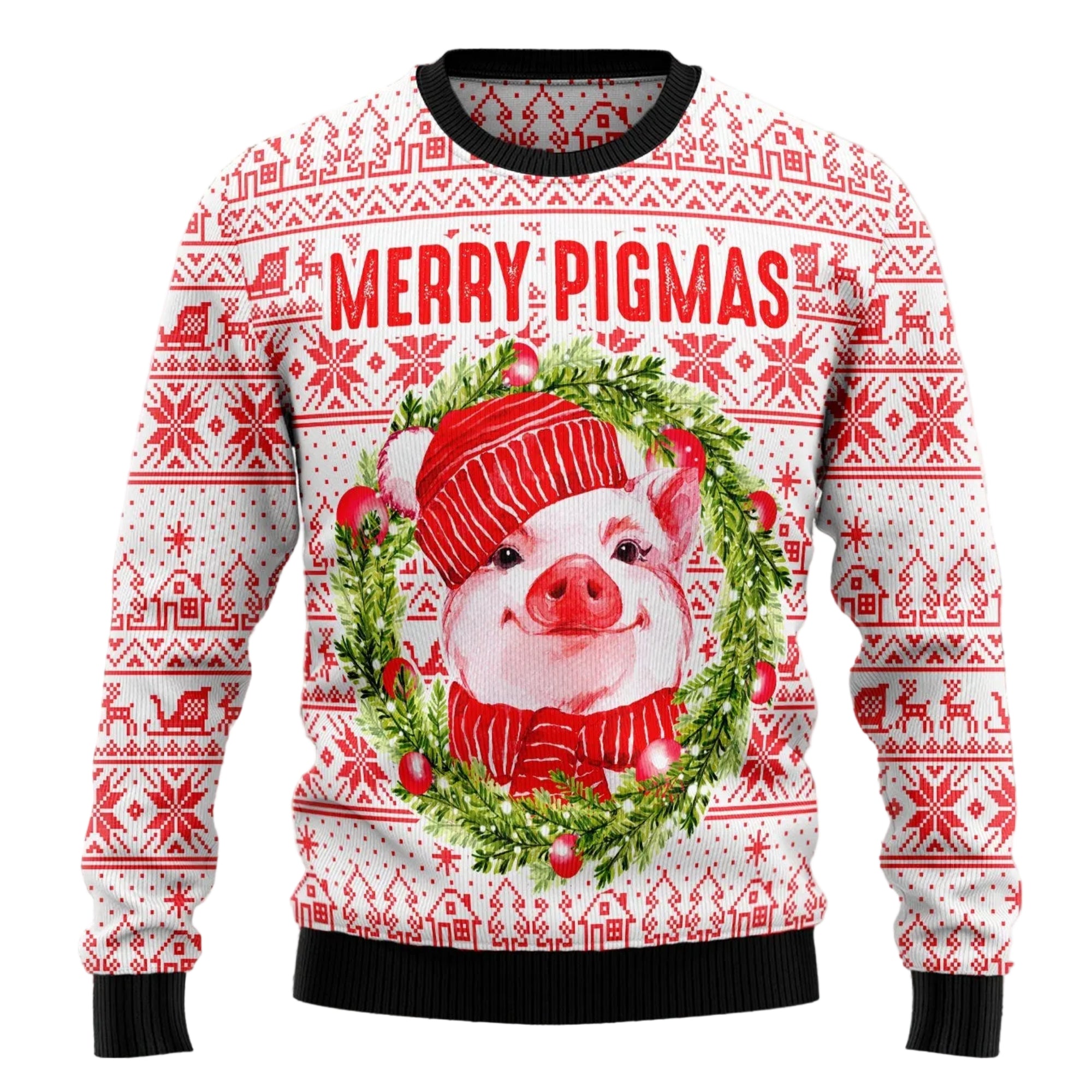 Merry Pigmas Ugly Christmas Sweater for Men and Women, Funny Holiday Party Outfit, Christmas Gift for Pig Lovers
