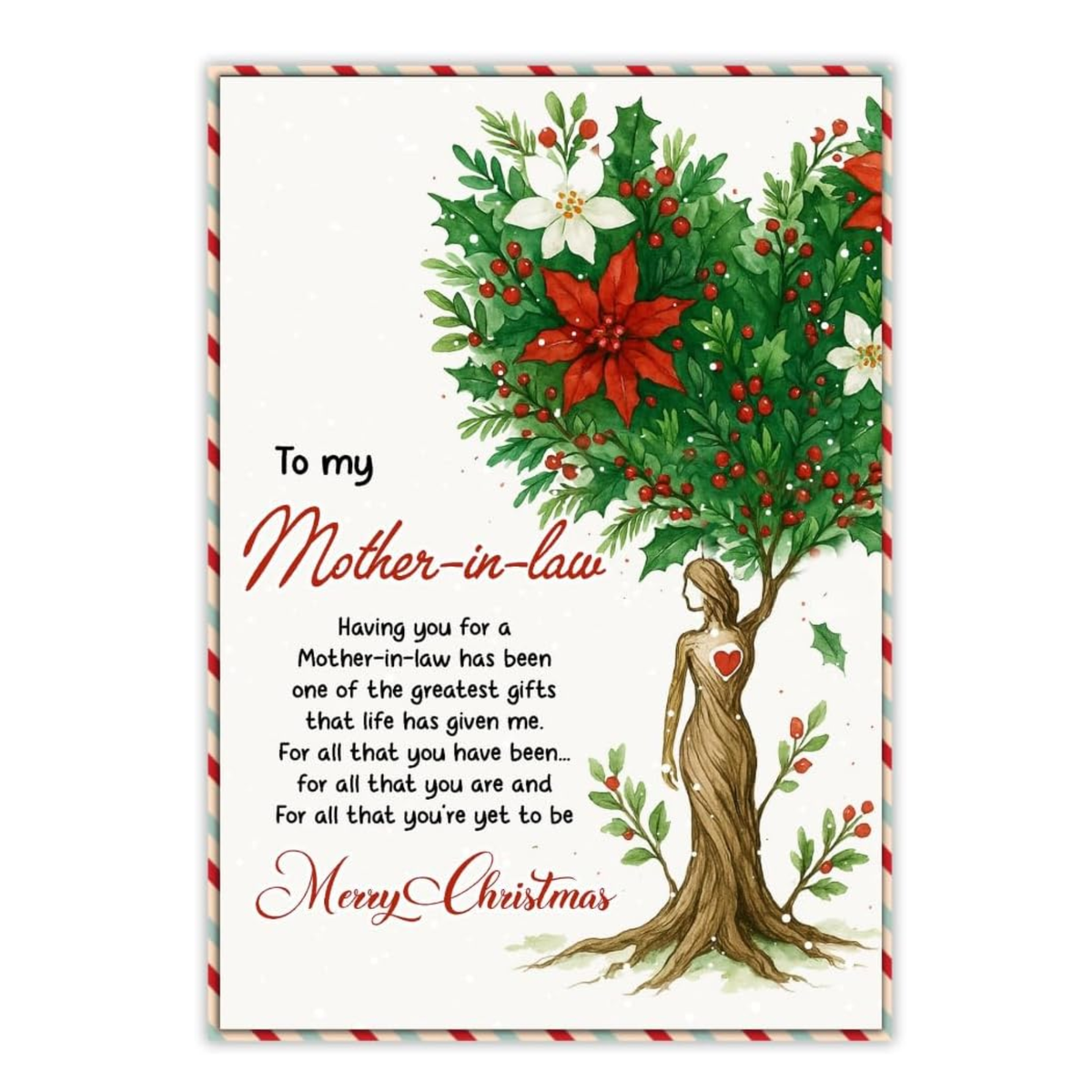 Christmas Card for Mother-in-Law from Daughter-in-Law – Thoughtful Holiday Greeting with a Heartfelt Festive Message