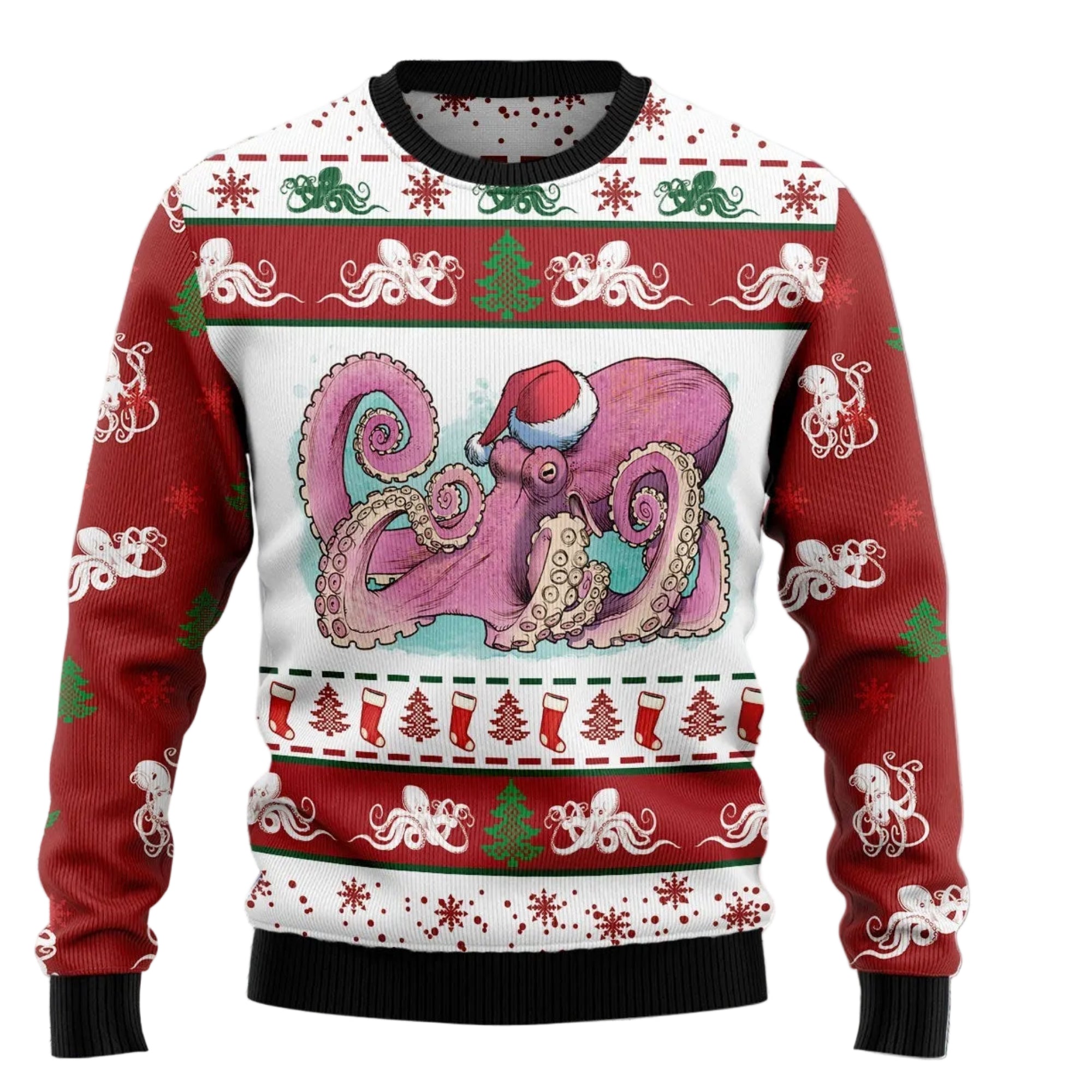 Octopus Noel Christmas Ugly Christmas Sweater, Unisex Holiday Party Outfit, Gift for Octopus and Ocean Lovers
