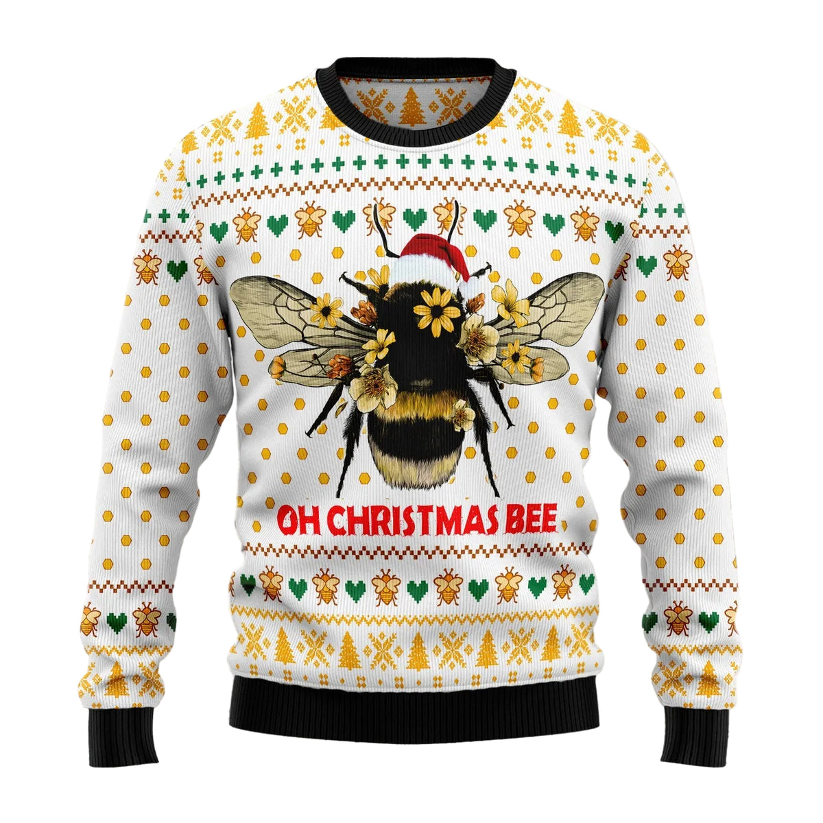 Oh Christmas Bee Bee Ugly Christmas Sweater, Funny Christmas Bee Holiday Pun, Holiday Party Pullover for Adults