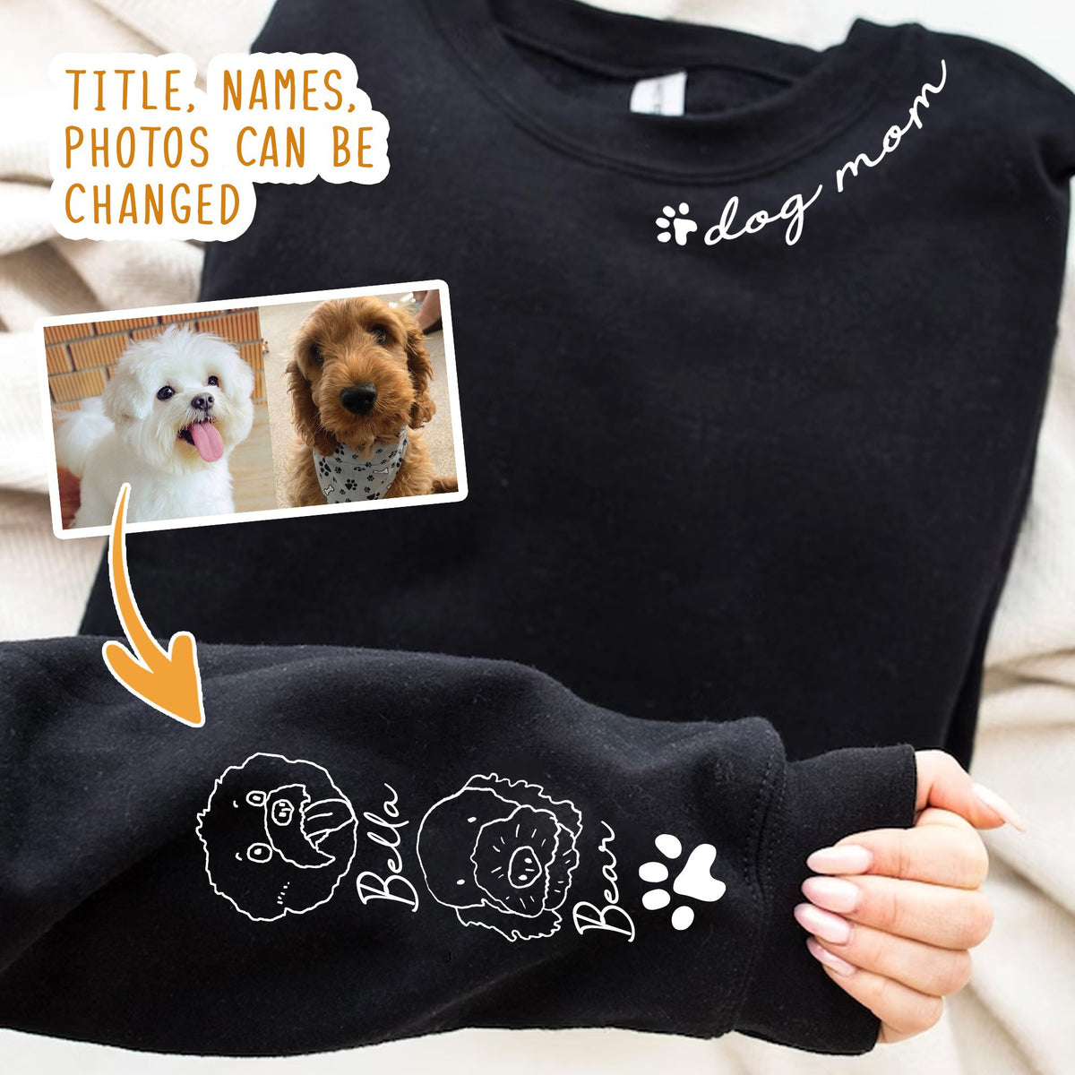 Dog Ugly Line Sleeve Printed Standard Sweatshirt