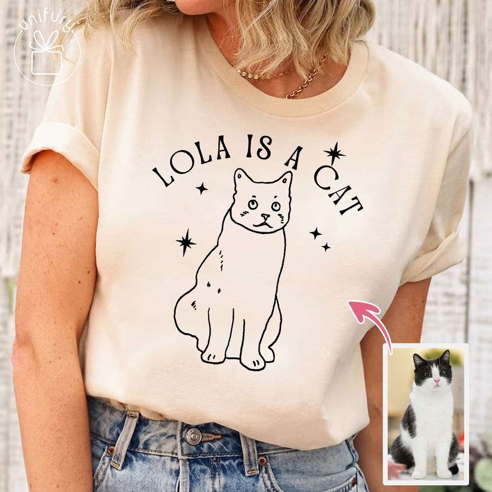 A Cat Ugly Art Line T-shirt For Cat Lovers