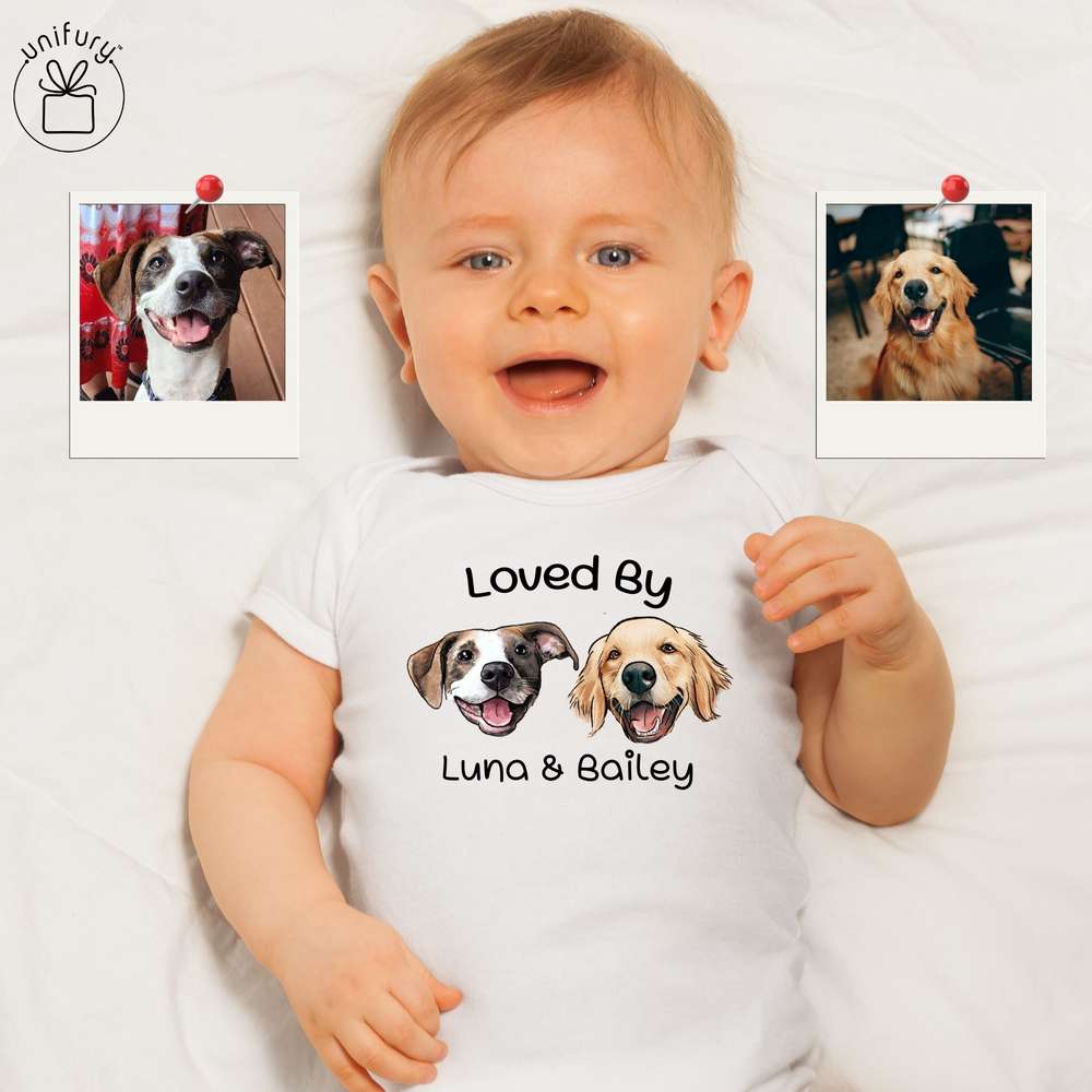Protected By Hand-drawing Pet Portrait Baby Onesie