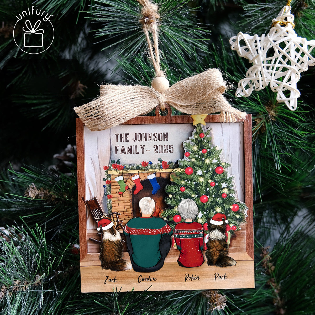 Personalized 3D Wooden Ornament - Christmas Gifts For Family, Dog Cat Lovers