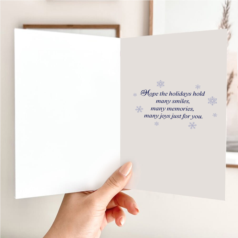 Moonlight Santa Sleigh Happy Holidays Folded Greeting Card