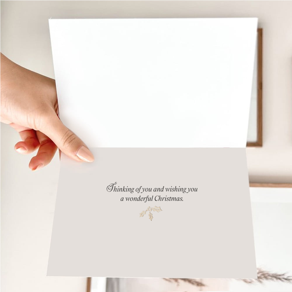 Red & Faux Gold Merry Christmas Folded Card - Christmas Card