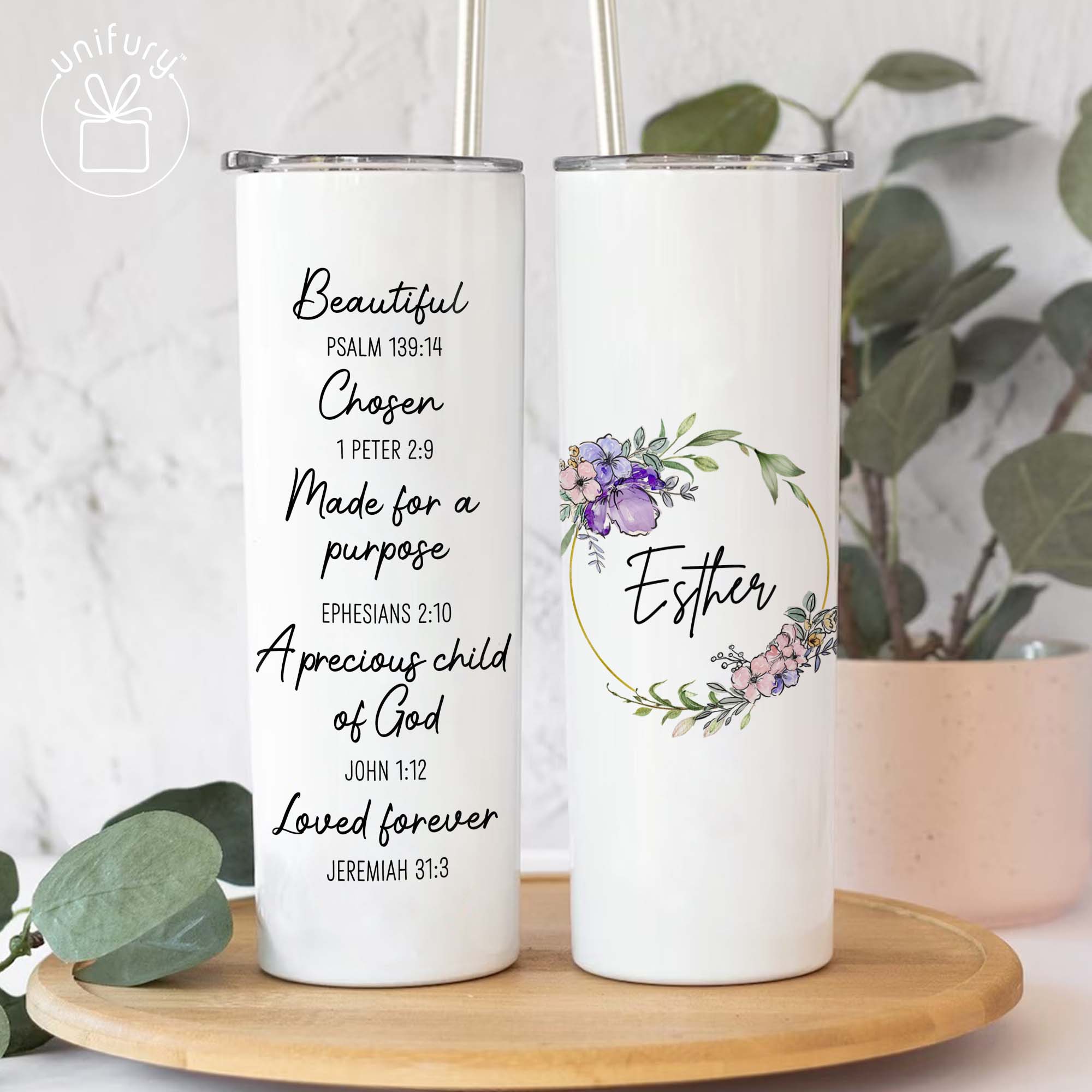 Christian Floral 20 Oz Skinny Tumbler Graphic by pennelmark245291 ·  Creative Fabrica