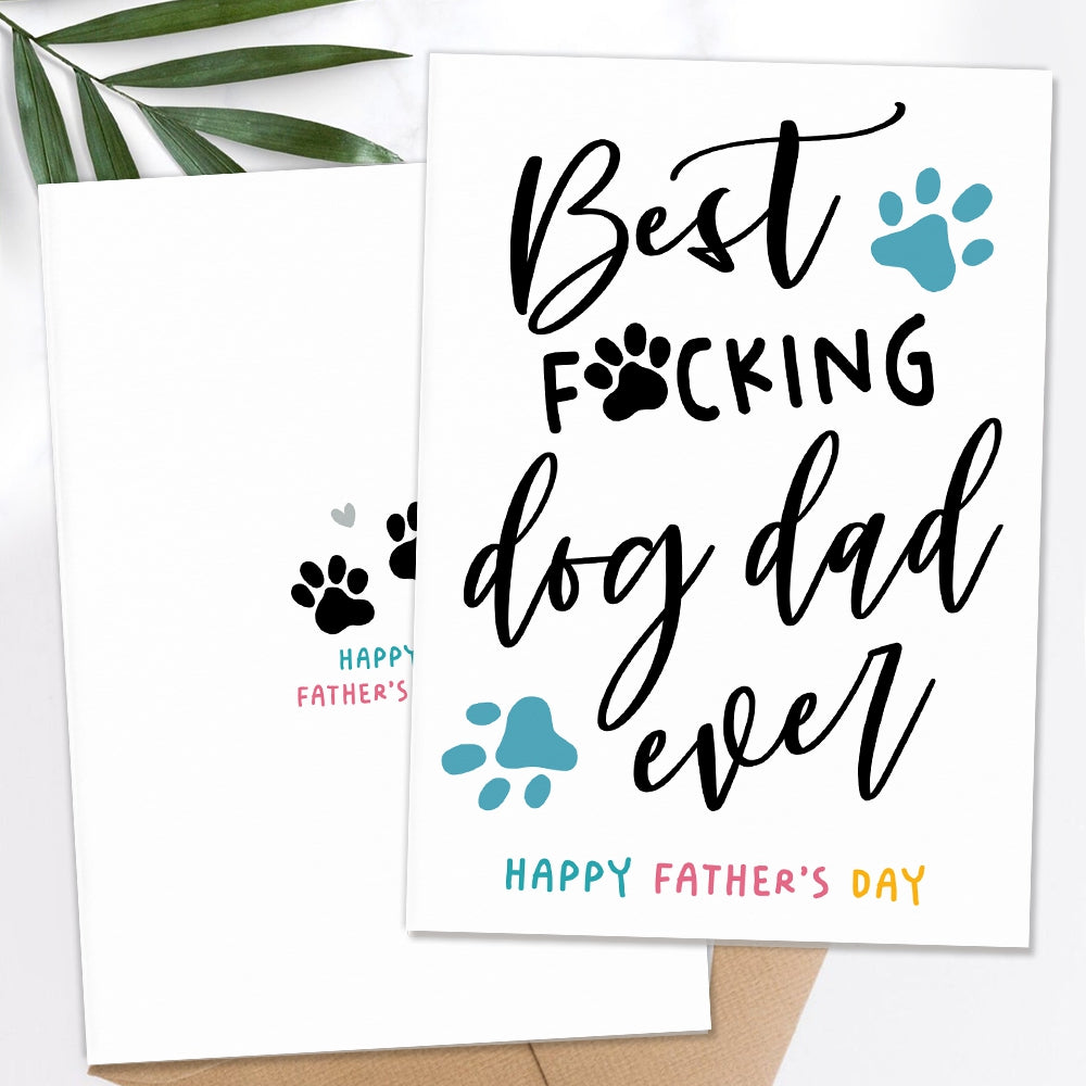Personalized Dog Dad Folded Greeting Card - Best Dog Dad Ever - Thank You For Being My Daddy