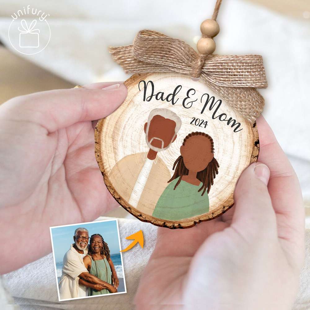 Personalized Family And Pet Portrait Wooden Ornament