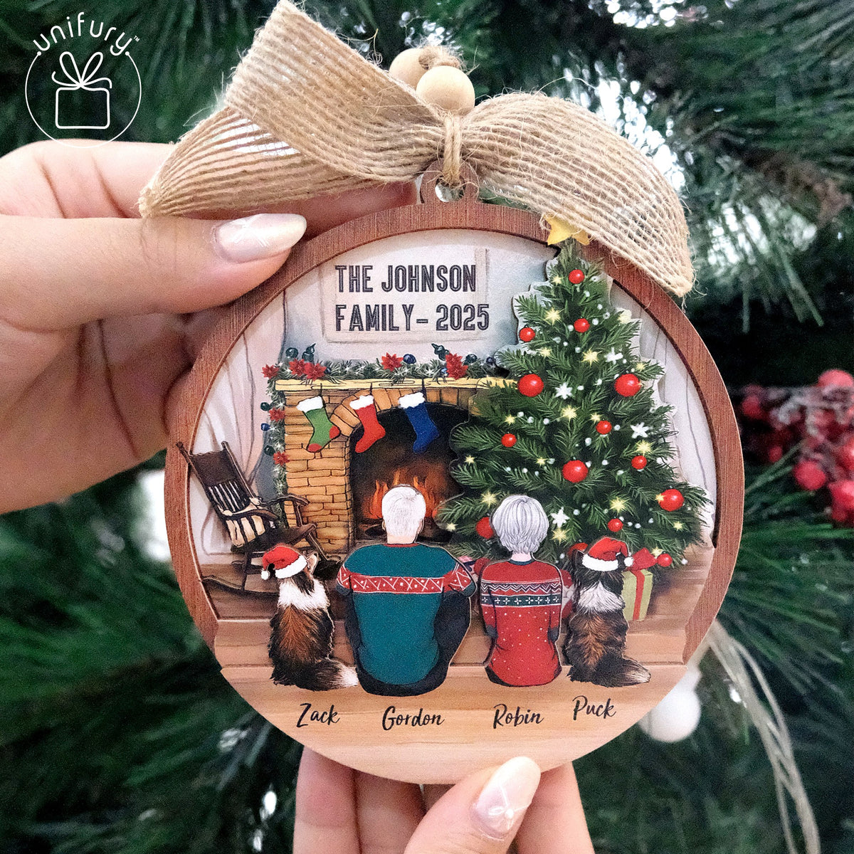 Personalized 3D Wooden Ornament - Christmas Gifts For Family, Dog Cat Lovers