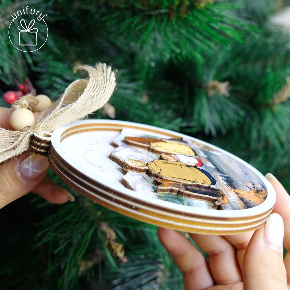 Personalized 3D Wooden Ornament - Hiking - Mountain - Gifts For Family, Dog Cat Lovers