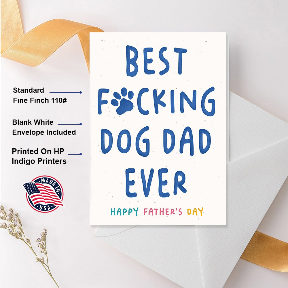 Personalized Dog Dad Folded Greeting Card - Dog Ear Icon - Best Dog Dad Ever - Thanks For Wipping My Ass And Stuff