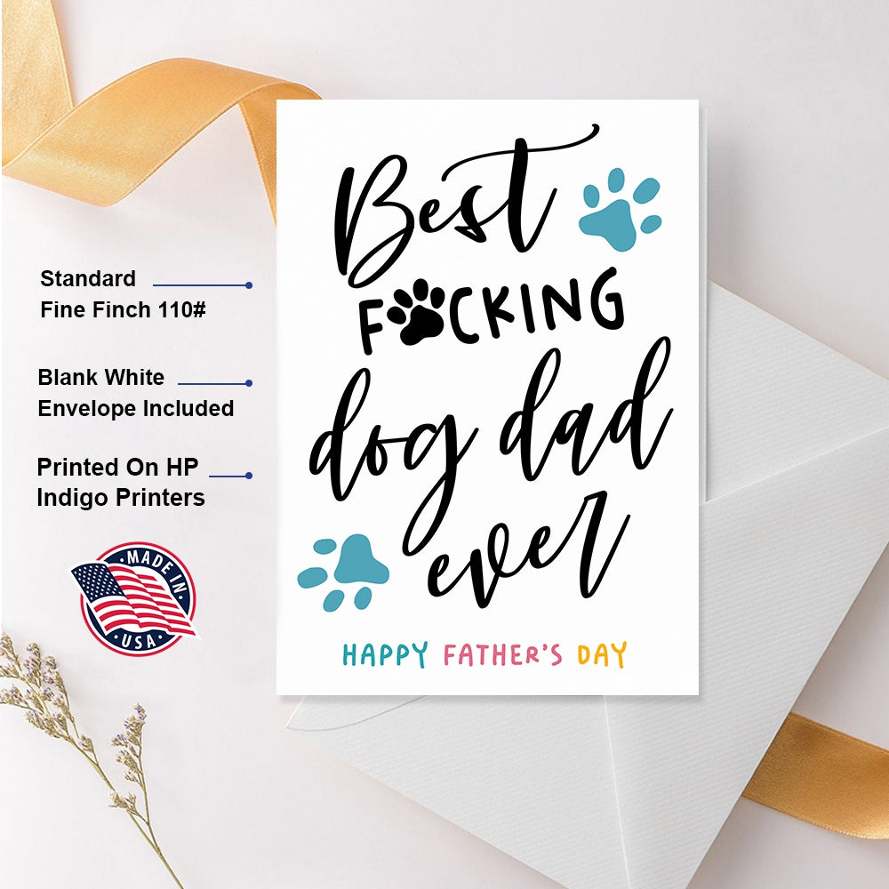 Personalized Dog Dad Folded Greeting Card - Best Dog Dad Ever - Thank You For Being My Daddy