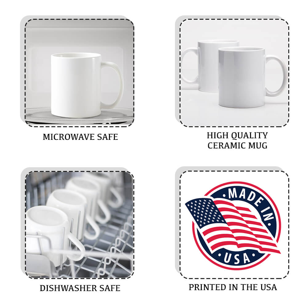 Custom 4th of July Line-art Drawing Ceramic Edge-to-Edge Mug - Gift For Family - Independence Day Gifts