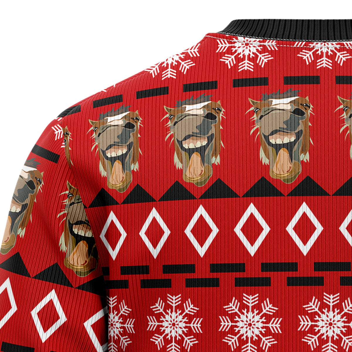 Funny Horse Christmas Ugly Christmas Sweater, Horse Lover Holiday Sweater, Equestrian Xmas Gift for Men Women