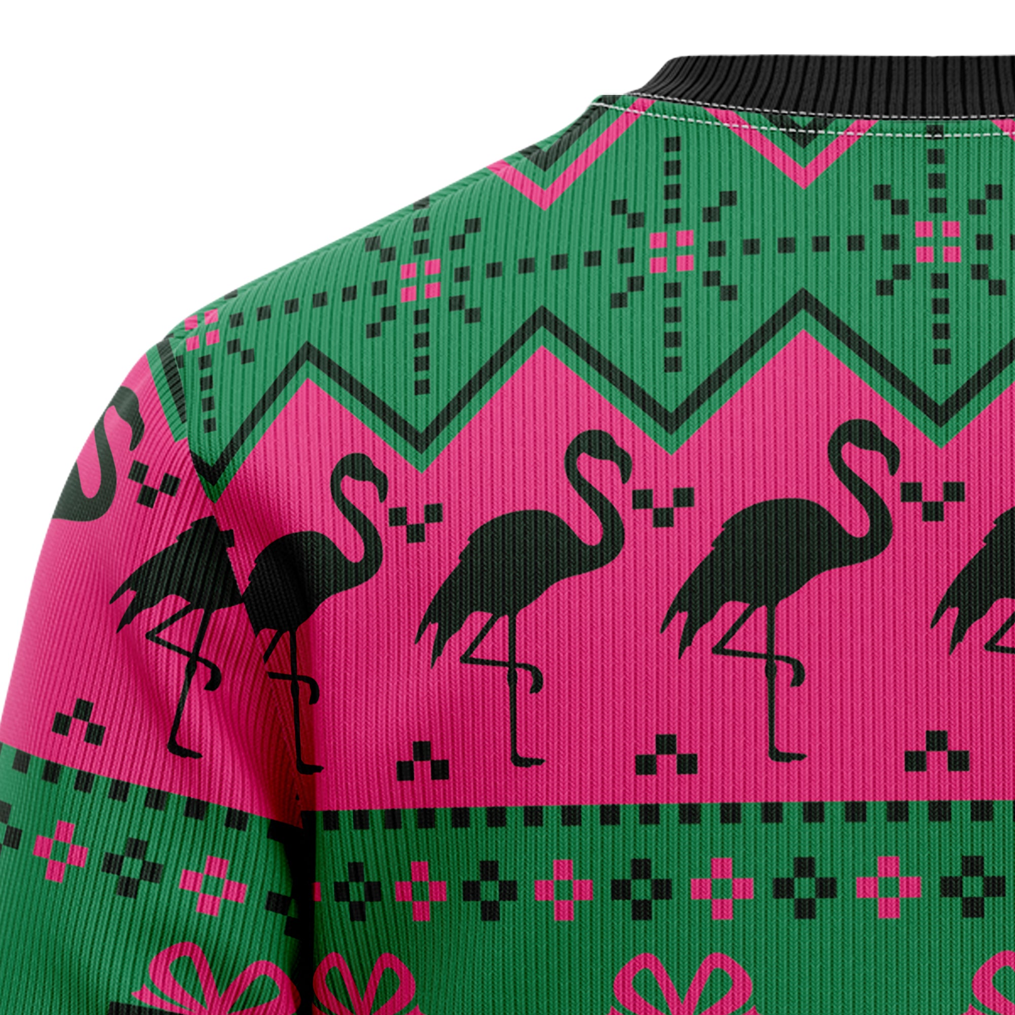 Flamingo Christmas Tree Ugly Christmas Sweater, Funny Tropical Holiday Sweater for Women, Unique Xmas Gift for Flamingo Lovers