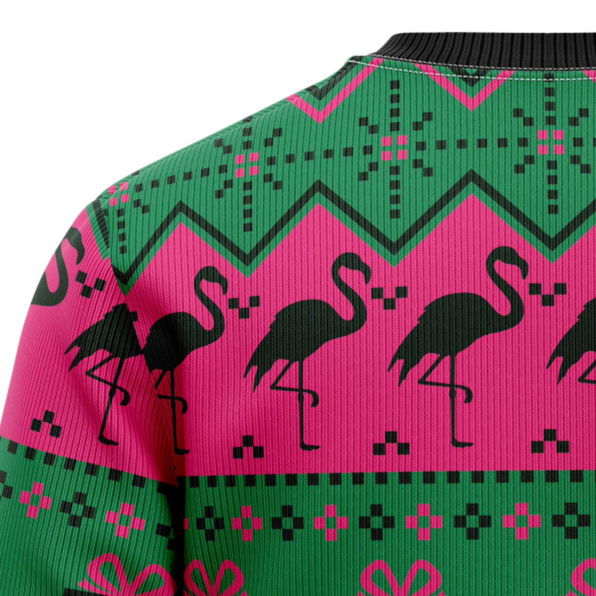 Flamingo Christmas Tree Ugly Christmas Sweater, Funny Tropical Holiday Sweater for Women, Unique Xmas Gift for Flamingo Lovers