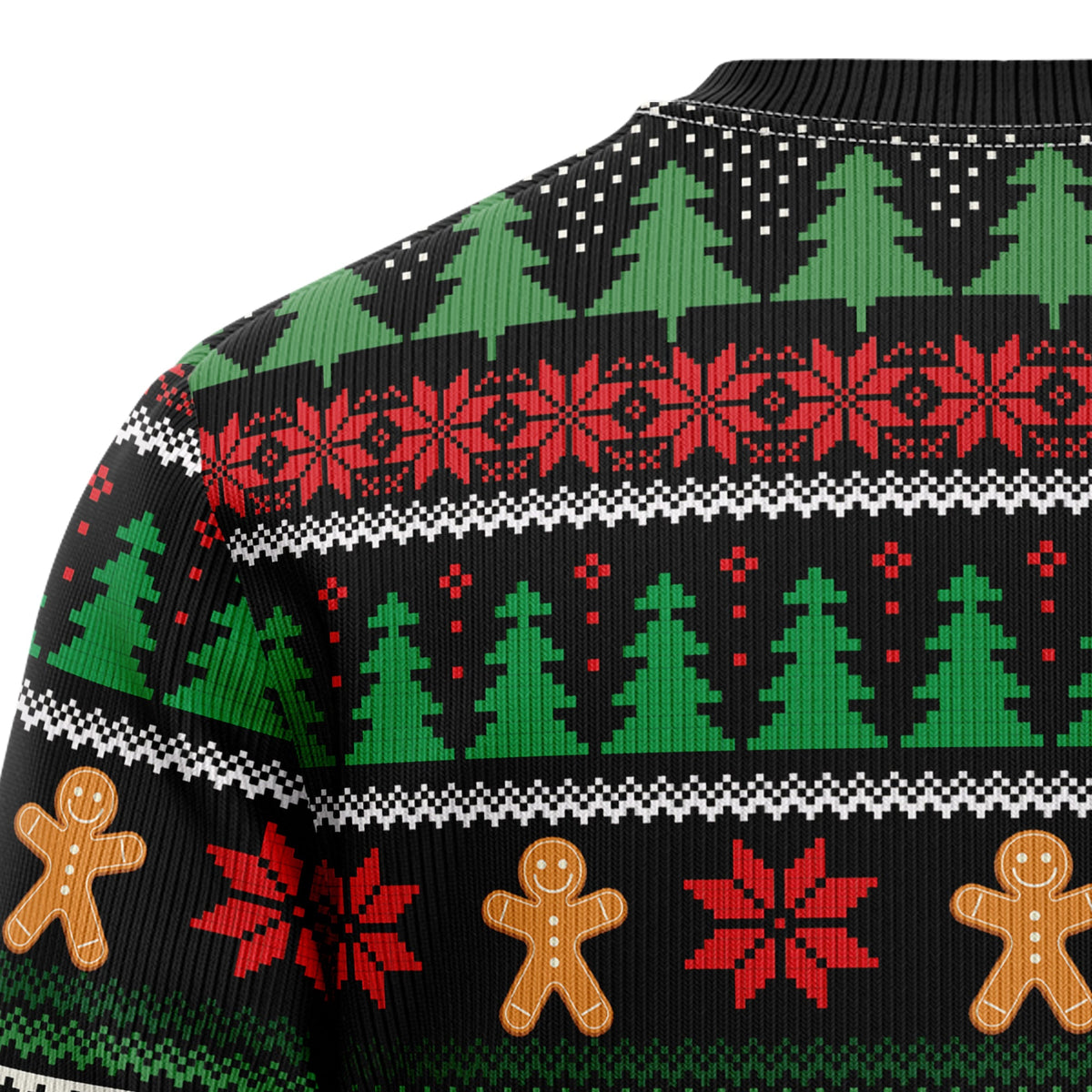 Gingerbread Man Ugly Christmas Sweater, Funny Christmas Cookie Sweater for Adults, Cute Holiday Party Outfit and Xmas Gift