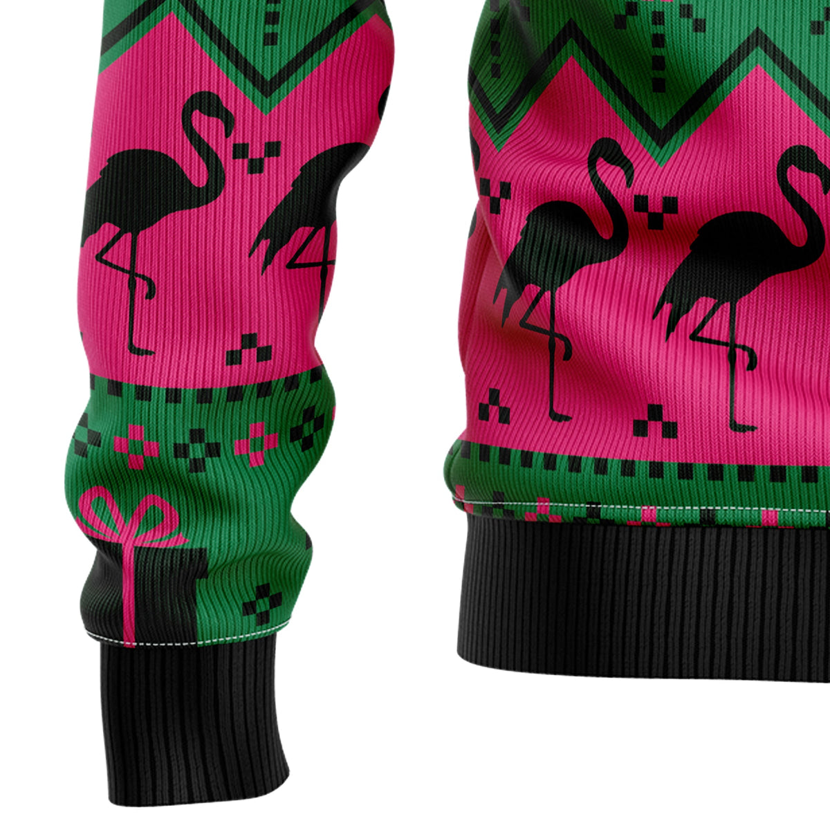 Flamingo Christmas Tree Ugly Christmas Sweater, Funny Tropical Holiday Sweater for Women, Unique Xmas Gift for Flamingo Lovers