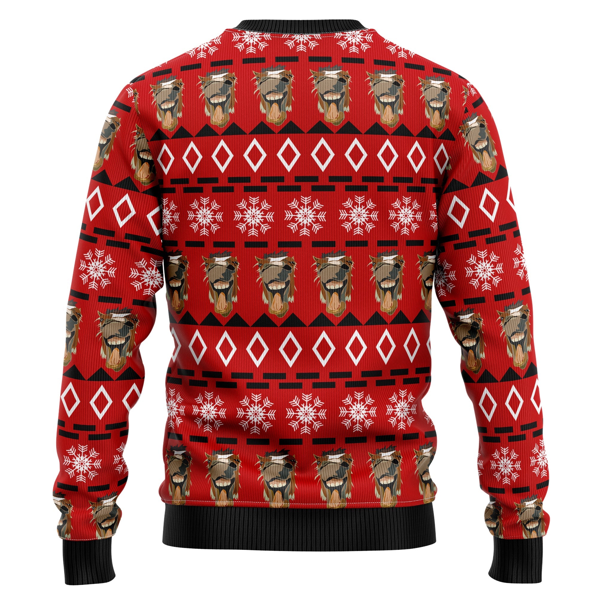 Funny Horse Christmas Ugly Christmas Sweater, Horse Lover Holiday Sweater, Equestrian Xmas Gift for Men Women